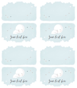 Food Labels Moon Blue design preview