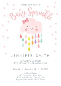 Baby Sprinkle Invitation Cloud Pink design preview