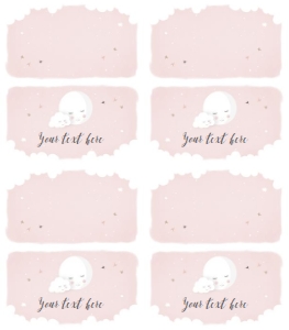 Food Labels Moon Pink design preview
