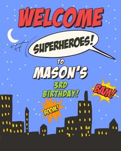 Welcome Sign Superhero Boy design preview