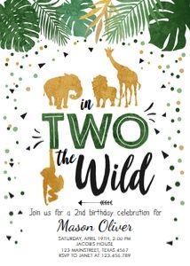 Birthday Invitation In Two the Wild Boy design preview