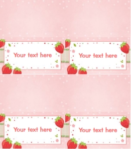 Food Labels strawberry Pink design preview