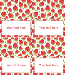Food Labels strawberry Red design preview