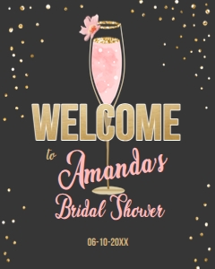 Welcome Sign Brunch and Bubbly Glass Black design preview