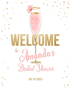 Welcome Sign Brunch and Bubbly Glass White design preview