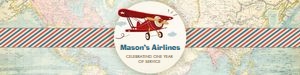 Water Bottle Label Vintage Airplane Map design preview