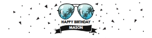 Water Bottle Labels Sunglasses Palms White design preview