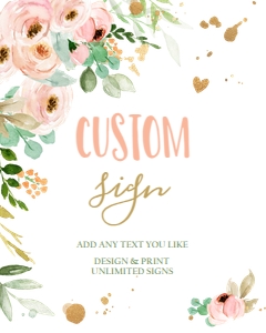 Custom Editable Sign Floral Onederful design preview