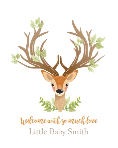 Fingerprint Guestbook Deer Neutral design preview