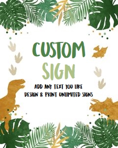 Custom Editable Sign Dinosaur Gold Boy 8x10 design preview
