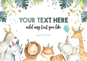 Insert Card Safari Animals Boy design preview