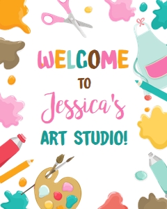 Welcome Sign Art Party Girl design preview
