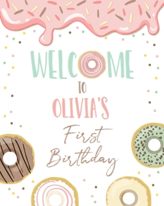 Welcome Sign Donut Pastel Girl design preview