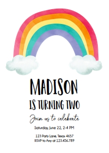 Birthday Invitation Rainbow Vertical design preview