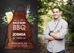 Birthday Invitation BBQ Chalk Photo design preview