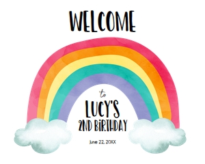 Welcome Sign Rainbow Watercolor White design preview