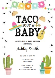Baby Shower Invitation Taco Bout a Baby Sombrero design preview