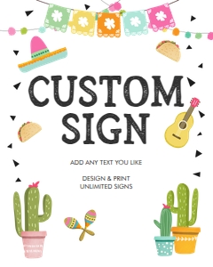 Editable Custom Sign Fiesta Sombrero design preview
