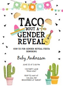 Gender Reveal Invitation Taco Bout Sombrero design preview