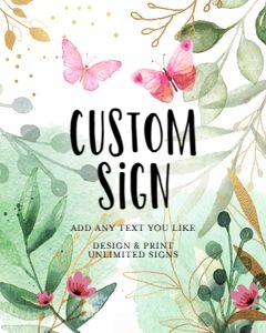 Custom Editable Sign Butterfly Greenery design preview