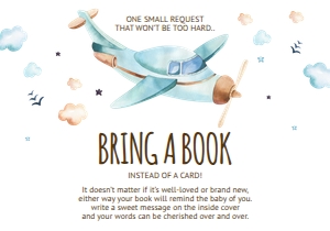 Bring a Book Airplane Blue White design preview