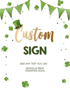 Custom Editable Sign Lucky One White design preview