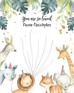 Guestbook Safari Animals Hats design preview