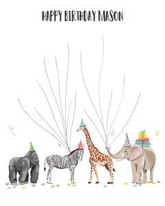 Fingerprint Guestbook Party Animals design preview