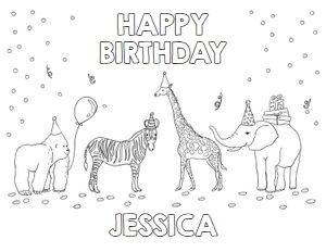 Coloring Page Party Animals design preview