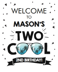 Welcome Sign Two Cool Palm Trees White design preview