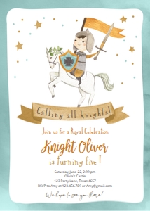 Birthday Invitation Knight v2 design preview