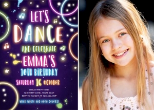 Birthday Invitation Lets Dance Photo v1: Birthday Invitation Lets Dance Photo v1