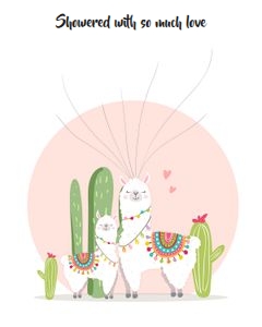 Guestbook Llama pink design preview