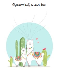 Guestbook Llama blue design preview