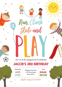 Birthday Invitation Playground Boy Vertical design preview