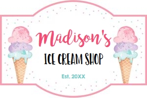 Birthday Sign Ice Cream Shop Pink design preview