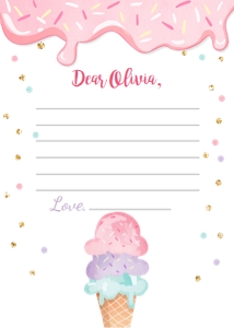 Time Capsule Ice Cream Cone Pink Purple V2 Card 5x7: Time Capsule Ice Cream Cone Pink Purple V2