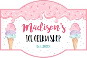 Birthday Sign Ice Cream Shop Pink v2 design preview