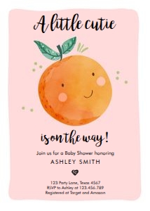 Baby Shower Invitation Little Cutie Pink design preview