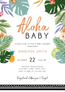 Baby Shower Invitation Tropical White design preview