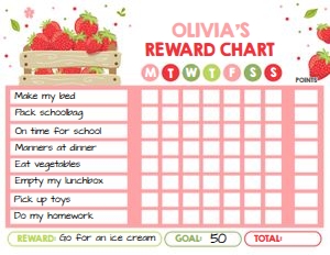 Reward Chart Strawberry design preview