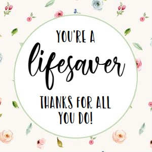 Thank You Tag Lifesaver Flowers design preview