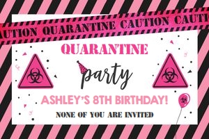 Quarantine Sign Pink White design preview