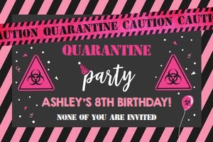 Quarantine Sign Pink Black design preview