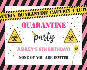 Quarantine Sign Pink Yellow White 16 x 20 design preview