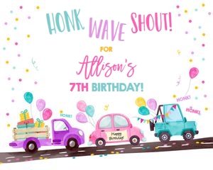 Sign Drive By Girl Horizontal Pink 16x20 design preview