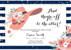 Bridal Shower Invitation Derby Rose Navy design preview