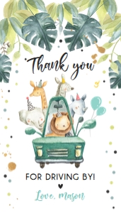Favor Tag Drive By Safari Blue Balloons: Favor Tag Drive By Safari Blue Balloons