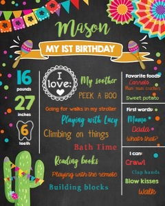 Birthday Milestone Poster Fiesta Chalk design preview
