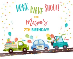 Sign Drive By Boy Horizontal Blue 16x20 design preview